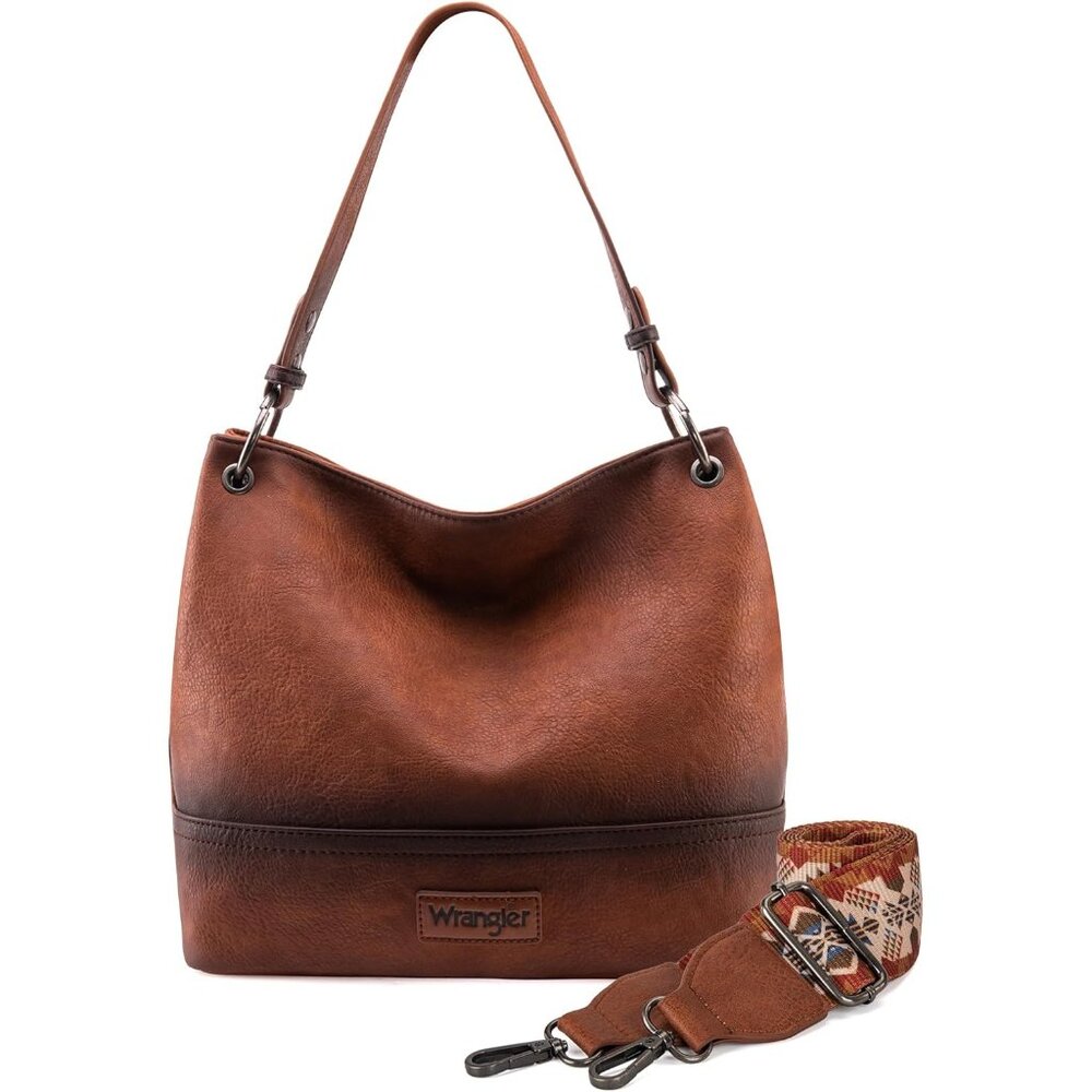 Wrangler Hobo Bags for Women Vegan Leather Top Handle Shoulder Purses and Handba